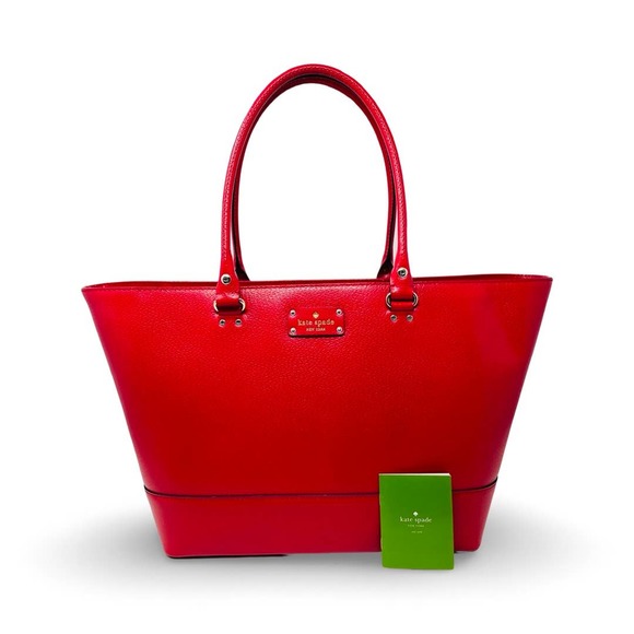 kate spade Handbags - Authentic Kate Spade Red Leather Large Tote Laptop Travel Bag | NWOT